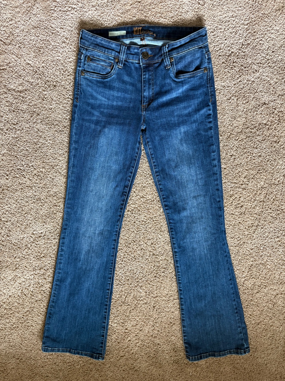 Kut from the Kloth Women's Boot Cut Jeans in Medium Blue Wash Nicole Boot cut
